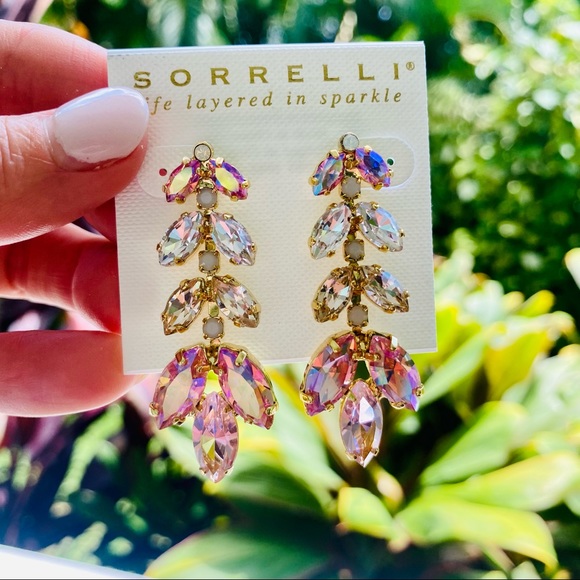 Sorrelli Repeating Navette Dangle Earrings in Pink Pastel Multi NWT - Picture 12 of 17